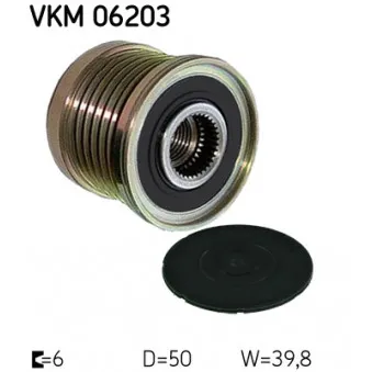 Poulie roue libre, alternateur SKF VKM 06203 pour RENAULT CLIO 1.6 RS - 200cv