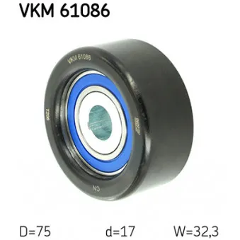 SKF VKM 61086 - Poulie renvoi/transmission, courroie trapézoïdale à nervures