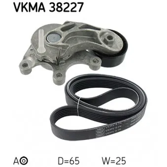 SKF VKMA 38227 - Jeu de courroies trapézoïdales à nervures