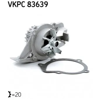 Pompe à eau SKF VKPC 83639 pour PEUGEOT PARTNER 2.0 HDi - 90cv