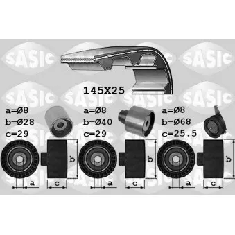 Kit de distribution SASIC 1756073 pour AUDI A4 40 TDI Mild Hybrid quattro - 204cv