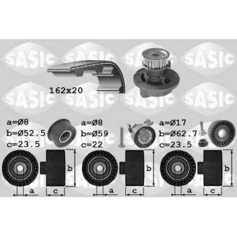 Pompe à eau + kit de courroie de distribution SASIC OEM 1334135