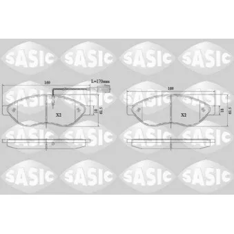Jeu de 4 plaquettes de frein avant SASIC OEM 1647863980