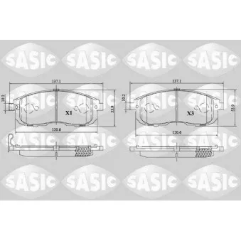 Jeu de 4 plaquettes de frein avant SASIC OEM 5581080J01