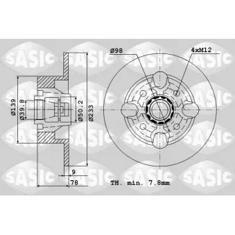 Jeu de 2 disques de frein arrière SASIC OEM 60750786 Jeu de 2 disques de frein arrière SASIC OEM 60750786