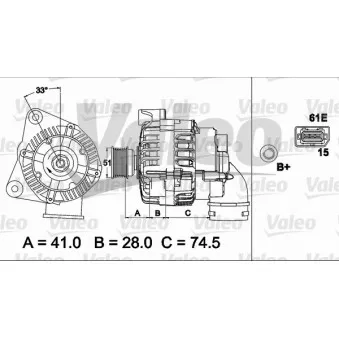 Alternateur VALEO OEM 12311740629
