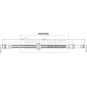 Flexible de frein BORG & BECK BBH8956 pour MERCEDES-BENZ VITO 109 CDI - 88cv