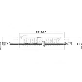 Flexible de frein BORG & BECK BBH8959 pour MERCEDES-BENZ SPRINTER 411 CDI - 114cv