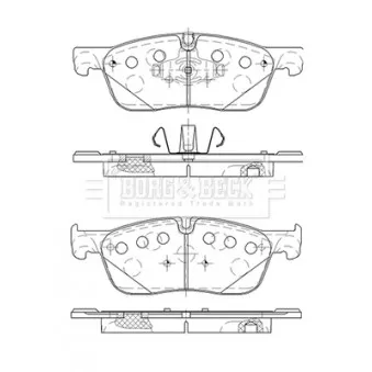 Jeu de 4 plaquettes de frein avant BORG & BECK OEM LR072681