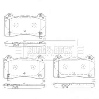 Jeu de 4 plaquettes de frein avant BORG & BECK OEM 2003984