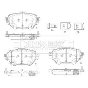 BORG & BECK BBP2875 - Jeu de 4 plaquettes de frein arrière