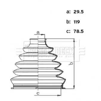 Joint-soufflet, arbre de commande BORG & BECK BCB6443 pour FORD FOCUS 1.6 - 105cv