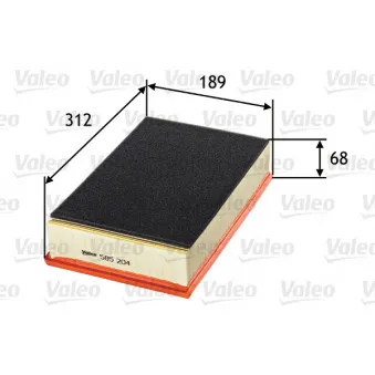 Filtre à air VALEO OEM 7H0129620A
