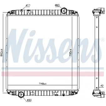 Radiateur, refroidissement du moteur NISSENS 6063730