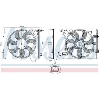 Ventilateur, refroidissement du moteur NISSENS 850050 pour RENAULT MEGANE 1.3 TCe 160 - 163cv