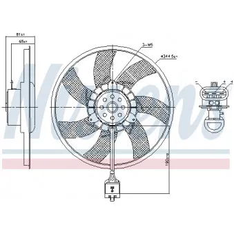 Ventilateur, refroidissement du moteur NISSENS 850061