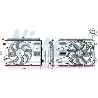 Ventilateur, refroidissement du moteur NISSENS 85973 pour PEUGEOT PARTNER 1.5 BlueHDI 130 - 131cv