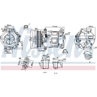 Compresseur, climatisation NISSENS OEM 50535296