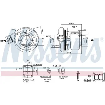 Turbocompresseur, suralimentation NISSENS 93301 pour SCANIA 4 - series 114 C/340 - 340cv