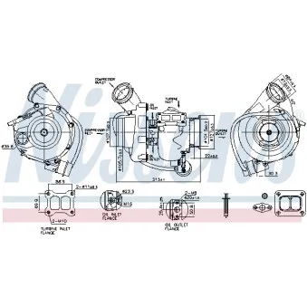 Turbocompresseur, suralimentation NISSENS 93612 pour SCANIA P,G,R,T - series G 400, P 400, R 400 - 400cv