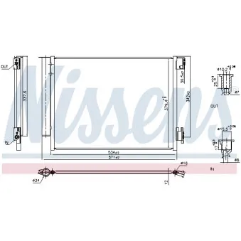 Condenseur, climatisation NISSENS 941197 pour SCANIA P,G,R,T - series 1.0 TCe 100 - 101cv