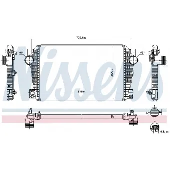 Intercooler, échangeur NISSENS 96258 pour VOLKSWAGEN AMAROK 2.0 BiTDI 4motion - 180cv