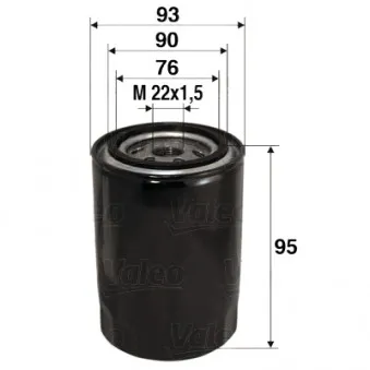 Filtre à huile VALEO 586006 pour FORD TRANSIT 2.5 D - 68cv