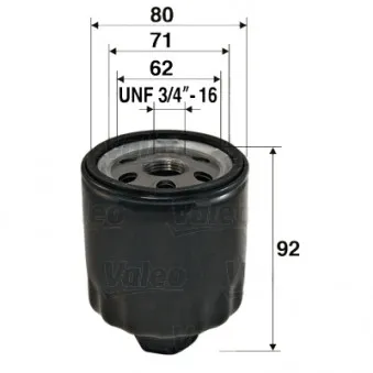 Filtre à huile VALEO 586009 pour VOLKSWAGEN GOLF 1.6 16V - 105cv