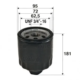 Filtre à huile VALEO 586056 pour VOLKSWAGEN TRANSPORTER - COMBI 2.4 D Syncro - 78cv