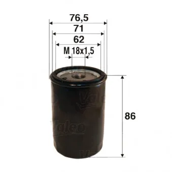 Filtre à huile VALEO 586058 pour OPEL ASTRA 1.6 i - 101cv