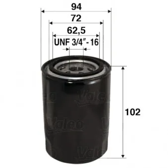Filtre à huile VALEO 586066 pour VOLKSWAGEN POLO 64 1.9 SDI - 64cv