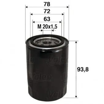Filtre à huile VALEO 586080 pour FORD C-MAX 1.8 TDCi - 115cv