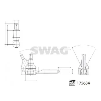SWAG 33 10 2992 - Rotule de barre de connexion