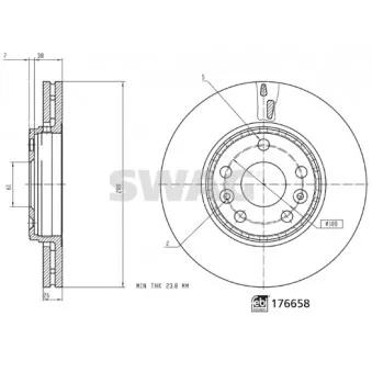 Jeu de 2 disques de frein avant SWAG OEM 7701209989