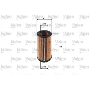 Filtre à huile VALEO 586525 pour CITROEN C3 1.6 VTi - 115cv