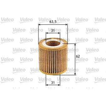 Filtre à huile VALEO 586536 pour VOLKSWAGEN POLO 1.2 - 54cv