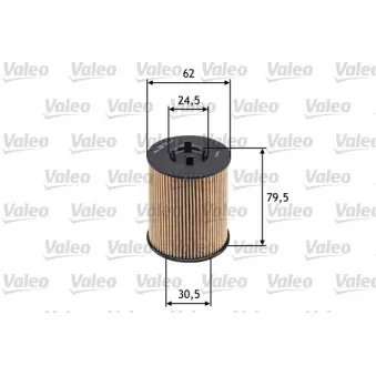 Filtre à huile VALEO 586539 pour OPEL VECTRA 2.6 i V6 - 170cv