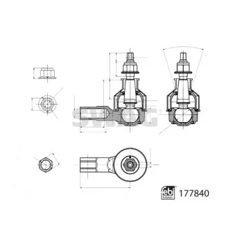 Rotule de barre de connexion SWAG OEM 95940332