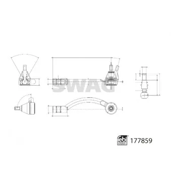 SWAG 33 10 4337 - Rotule de barre de connexion avant gauche