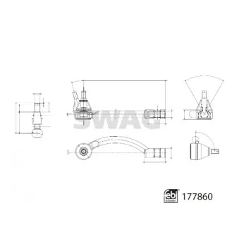 SWAG 33 10 4338 - Rotule de barre de connexion avant droit