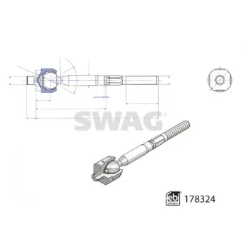 SWAG 33 10 4469 - Rotule de direction intérieure, barre de connexion