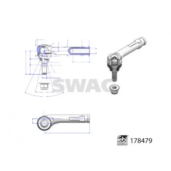 SWAG 33 10 4547 - Rotule de barre de connexion avant gauche
