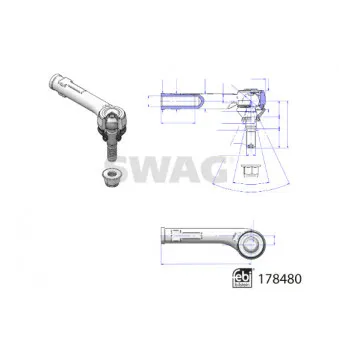 Rotule de barre de connexion avant droit SWAG OEM KTH1BC3C367AA