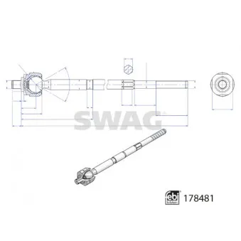 SWAG 33 10 4549 - Rotule de direction intérieure, barre de connexion