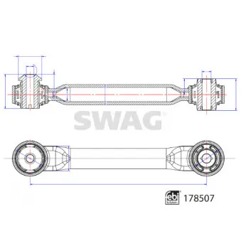 Bras de liaison, suspension de roue arrière SWAG 33 10 4561 pour VOLVO FL III 2.0 TDCi - 150cv