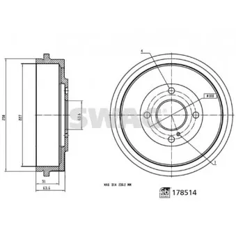 Tambour de frein SWAG OEM 1949898