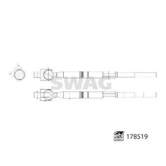 SWAG 33 10 4570 - Rotule de direction intérieure, barre de connexion