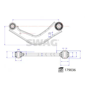 SWAG 33 10 4780 - Bras de liaison, suspension de roue arrière