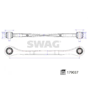 Bras de liaison, suspension de roue arrière gauche SWAG OEM 8W0501529D