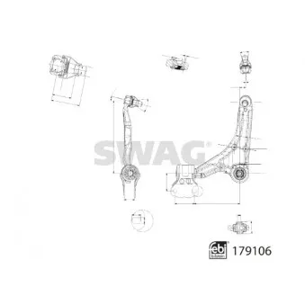 Bras de liaison, suspension de roue avant gauche SWAG 33 10 4802 pour FORD MONDEO 2.0 EcoBlue - 150cv